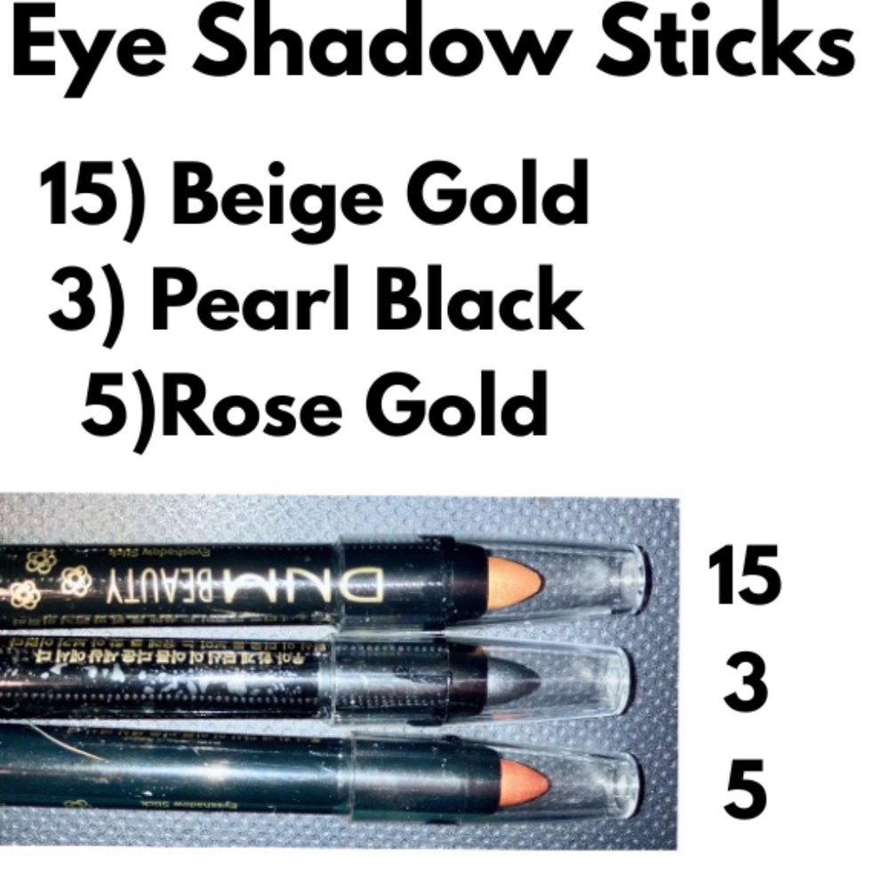Three Brand New Sealed Eyeshadow Sticks - Colors Shown Above